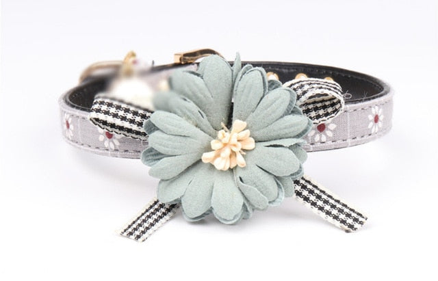 Flower Leather Collar