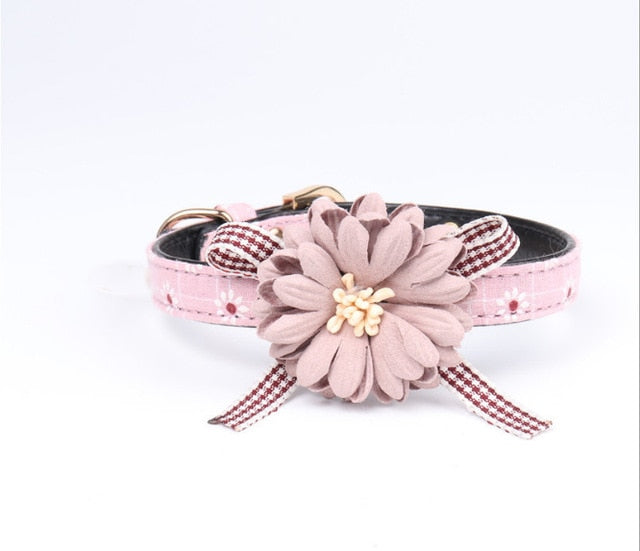 Flower Leather Collar